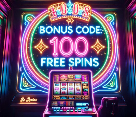 slots machine with 100 Free spins writing